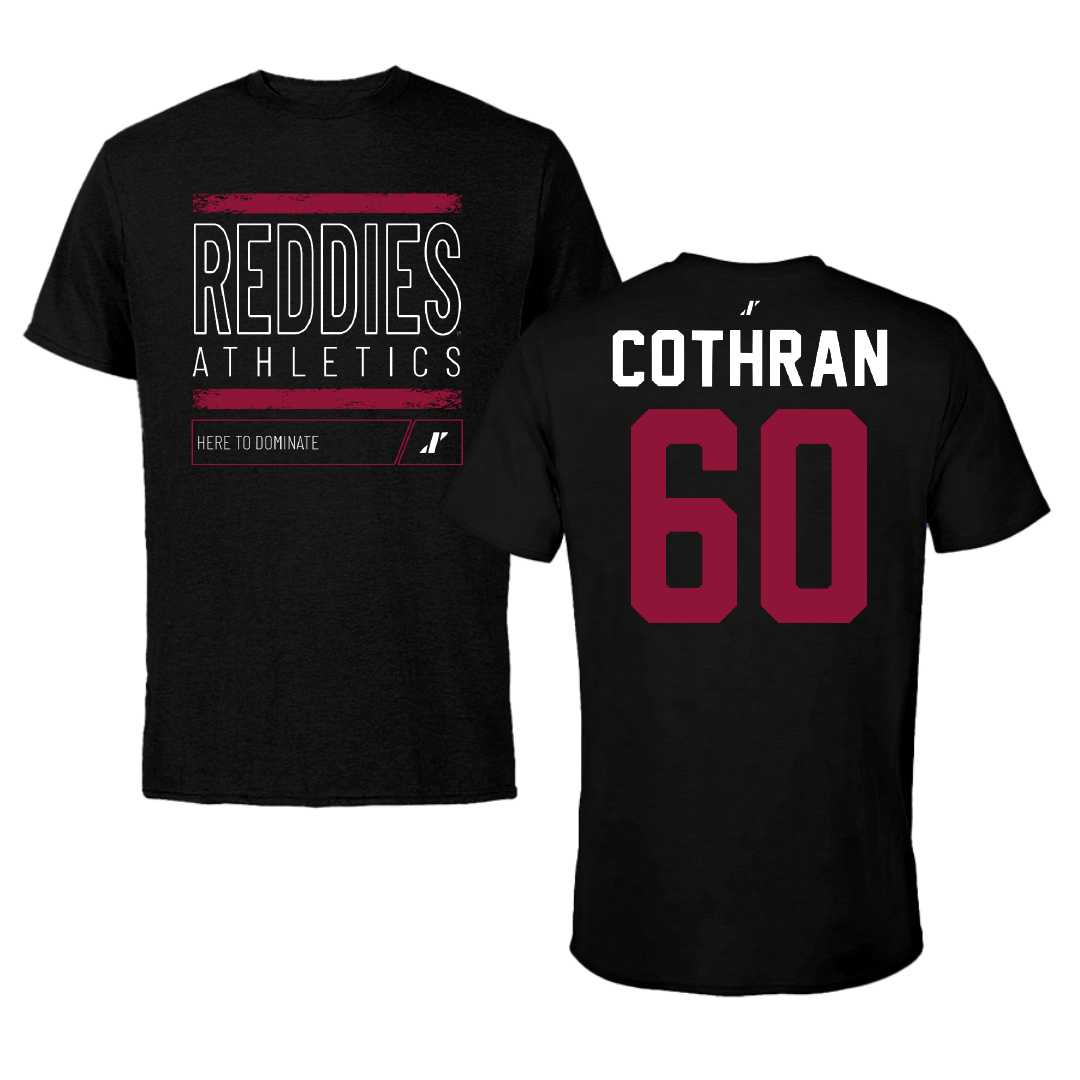 Henderson State University Football Black Dominate Performance Tee - #60 Isaac Cothran