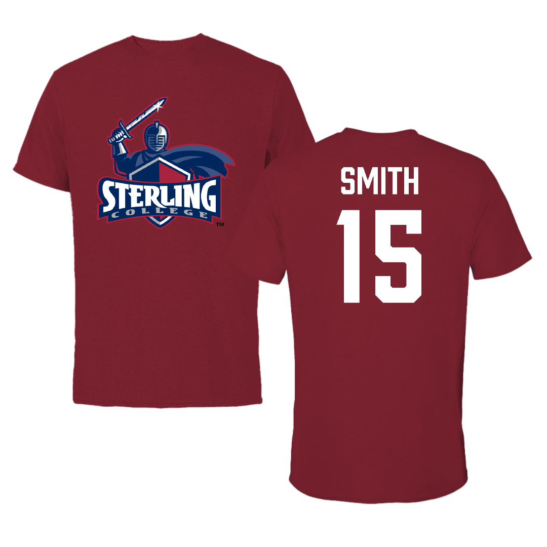 Sterling College Basketball Cardinal Tee - #15 Julian Smith