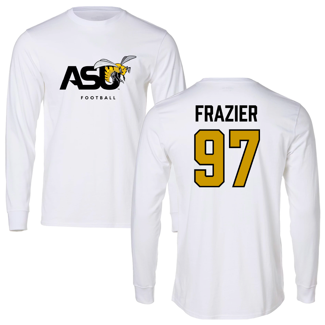 Alabama State University Football White Long Sleeve - #97 Kendarius Frazier