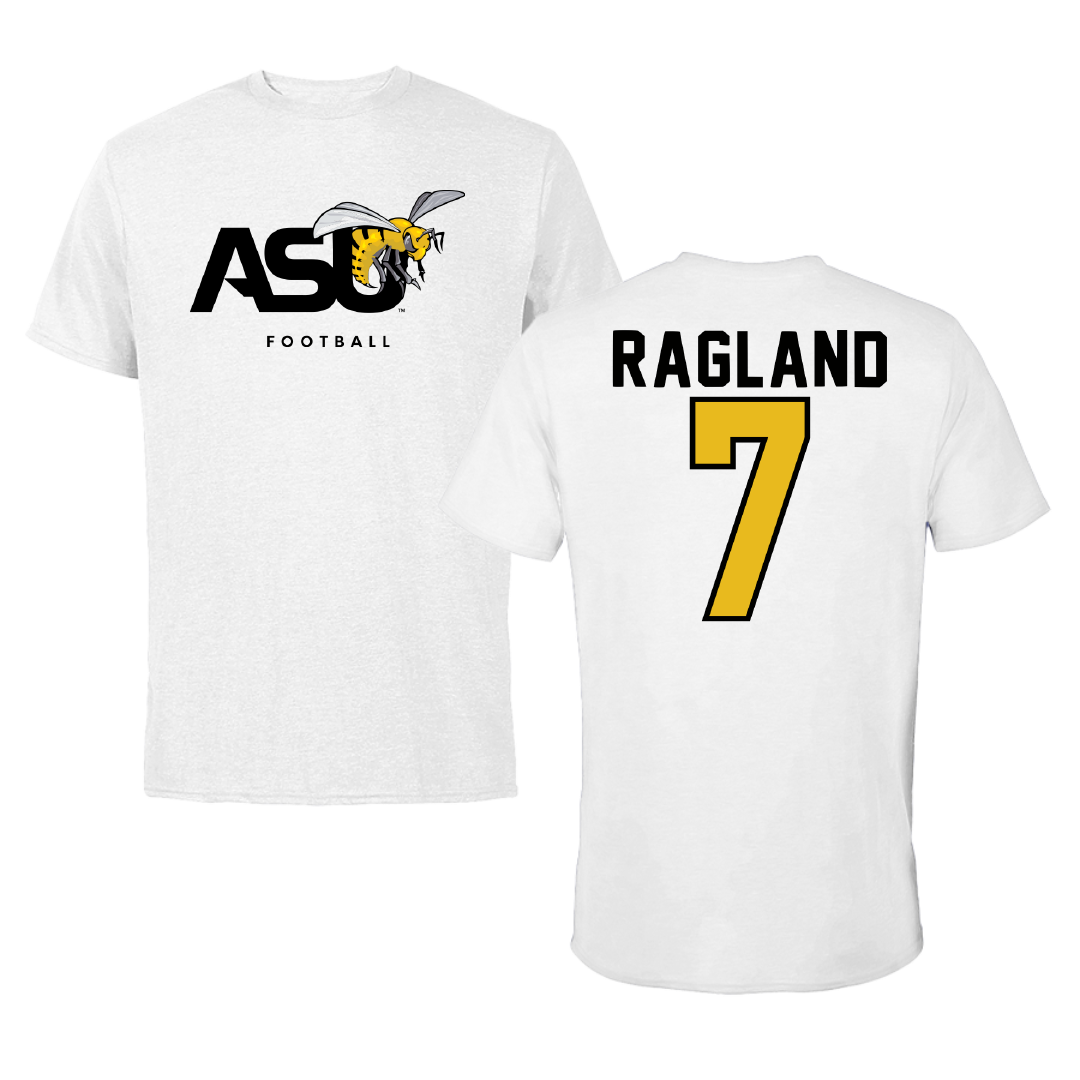 Alabama State University Football White ASU Tee - #7 Braylen Ragland