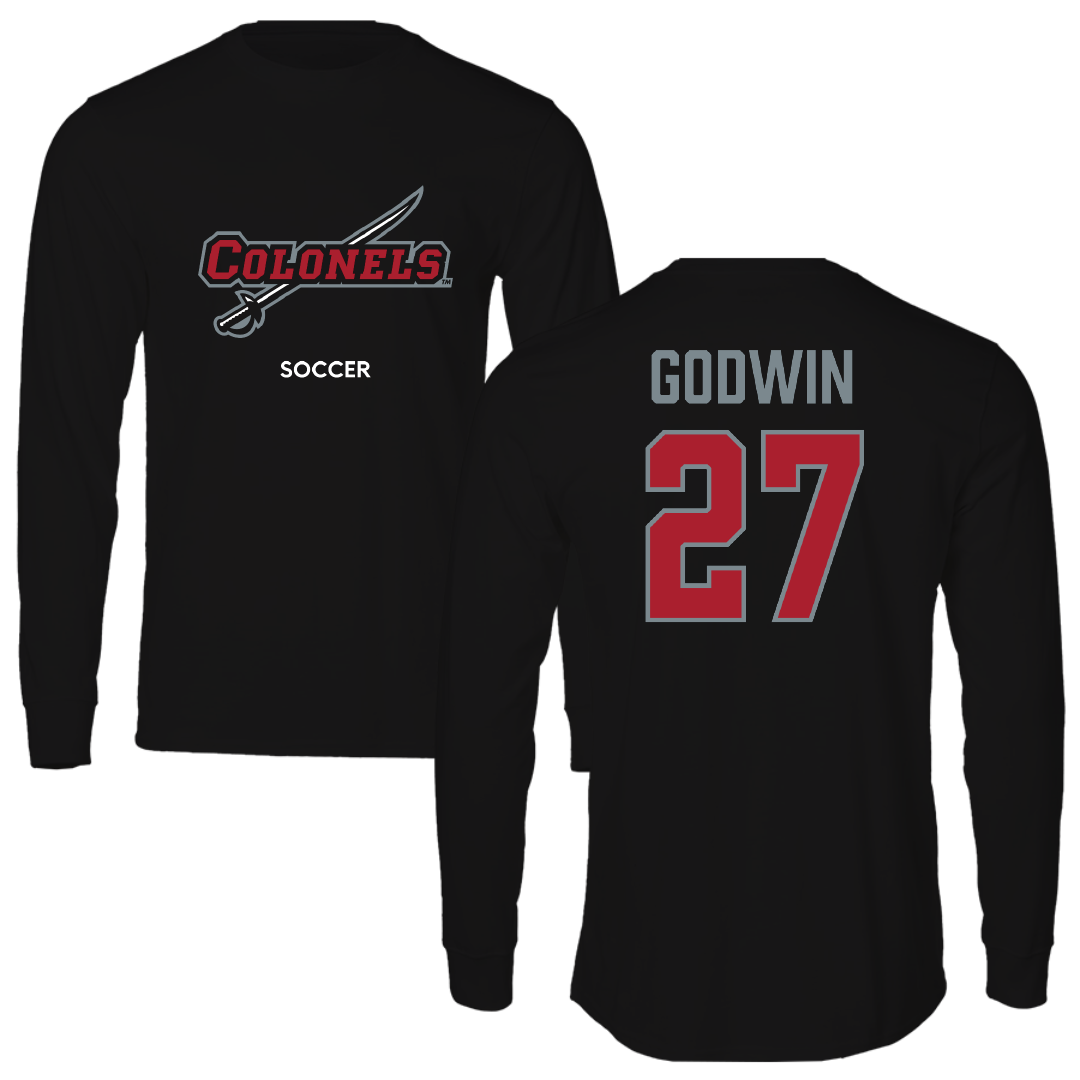 Nicholls State University Soccer (W) Black Colonels Performance Long Sleeve - #27 Emma Godwin