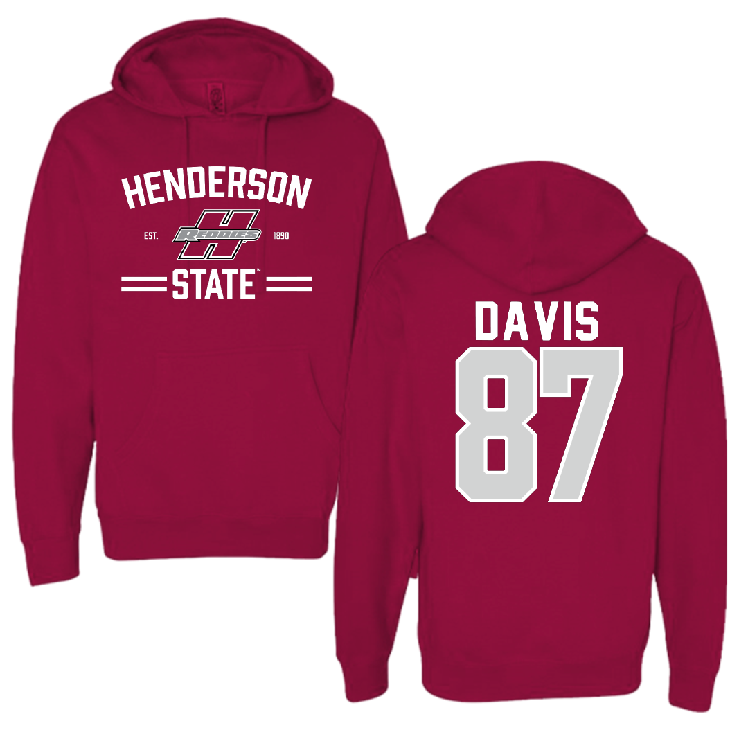 Henderson State University Football Cardinal General Hoodie - #87 Cayden Davis
