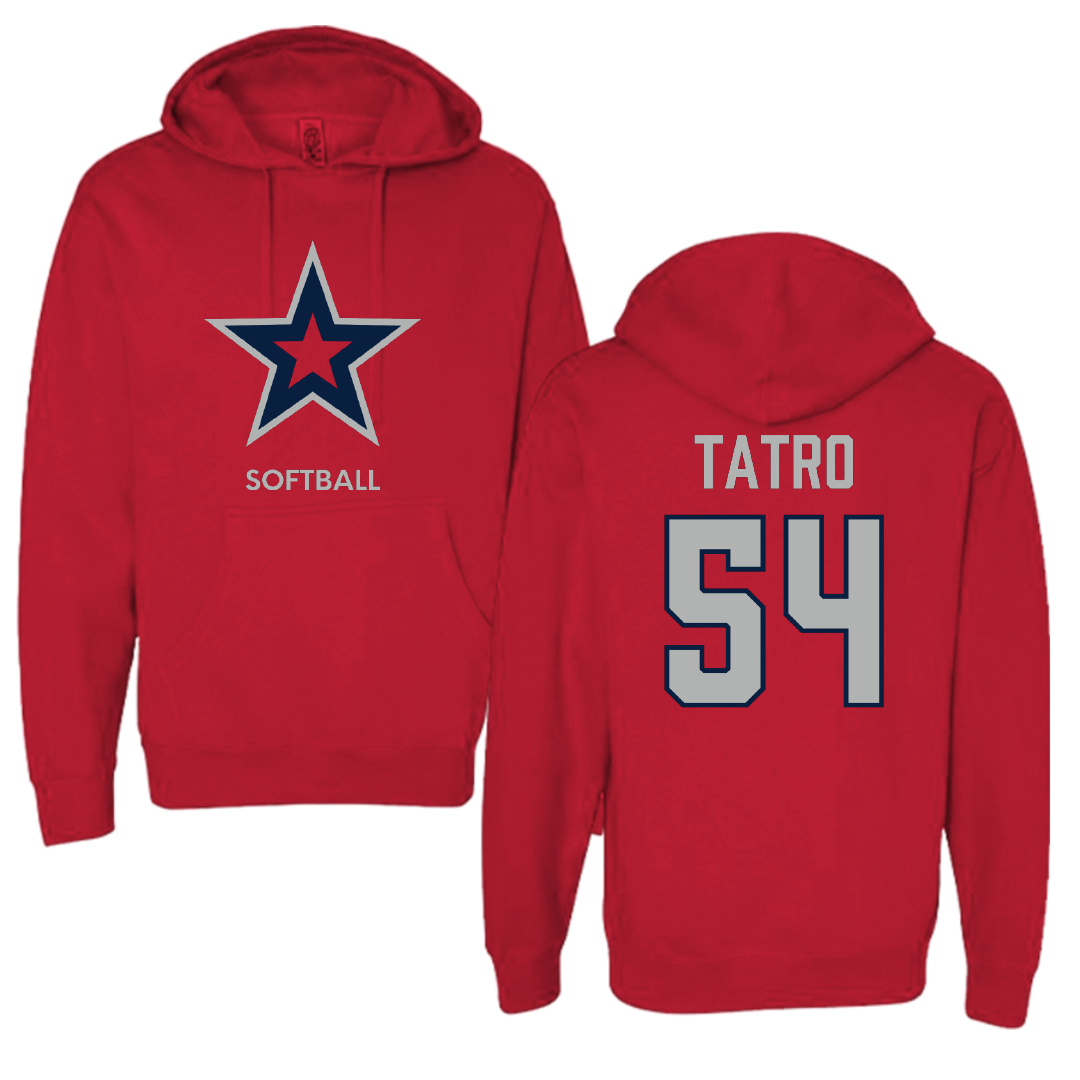 Robert Morris University Softball Red Mascot Hoodie - #54 Kailani Tatro
