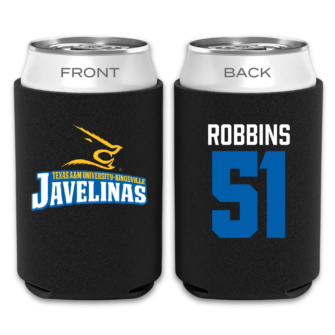 Texas A&M University-Kingsville Football Black Can Cooler - #51 Tre Robbins