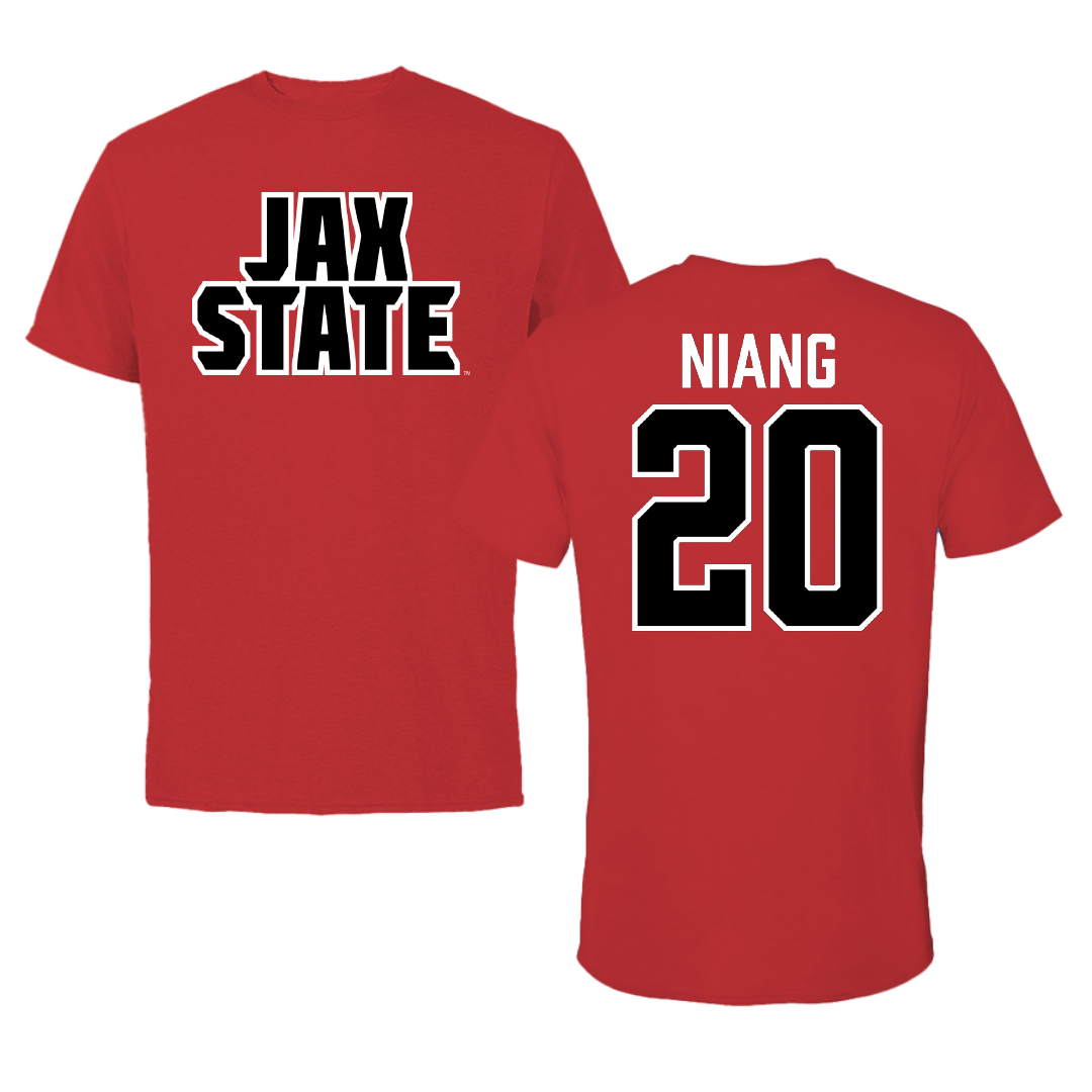 Jacksonville State University Basketball Red Tee - #20 Gora Niang