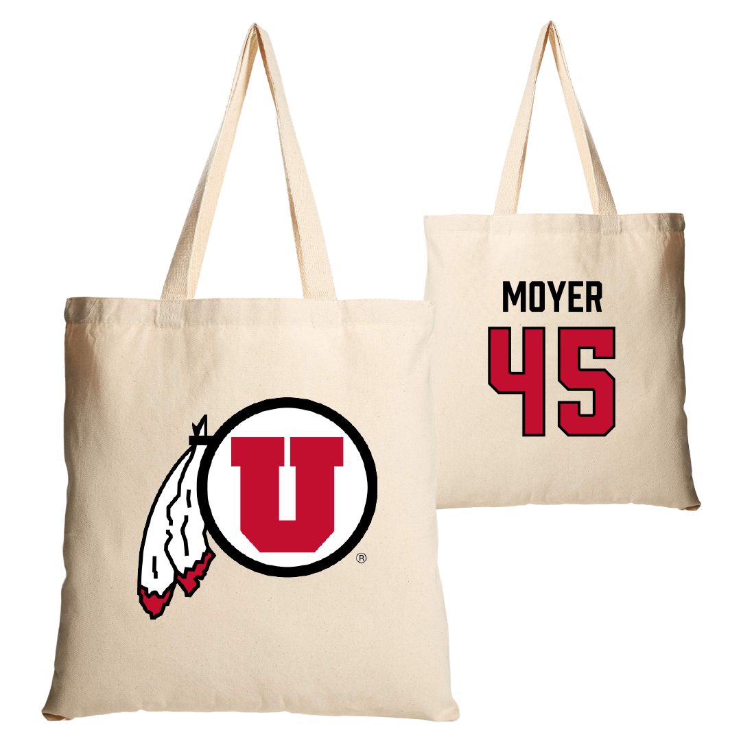 University of Utah Lacrosse Tan Canvas Tote Bag - #45 Carson Moyer