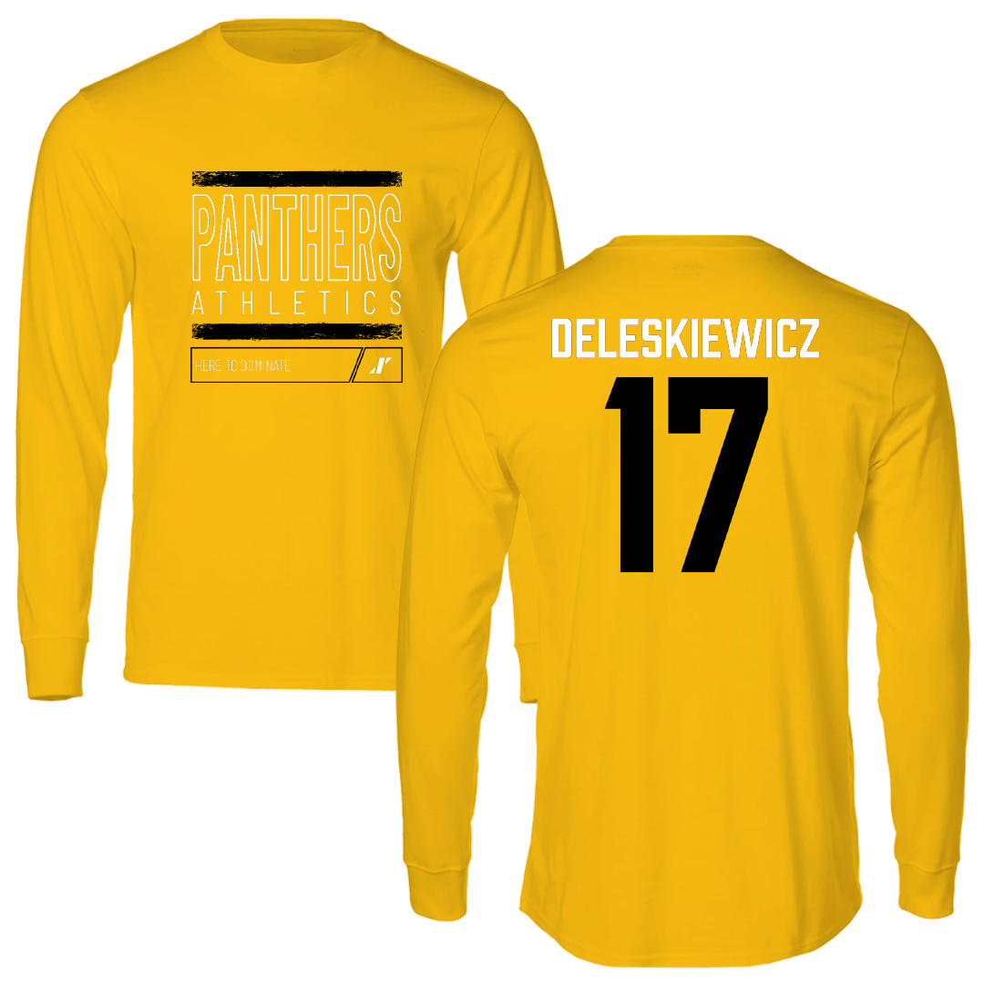 University of Wisconsin-Milwaukee Baseball Gold Dominate Long Sleeve - #17 Tyler Deleskiewicz
