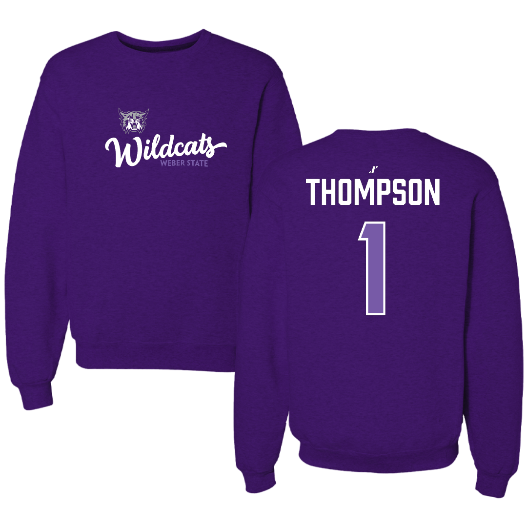 Weber State University Football Purple General Crewneck - #1 Keahnist Thompson