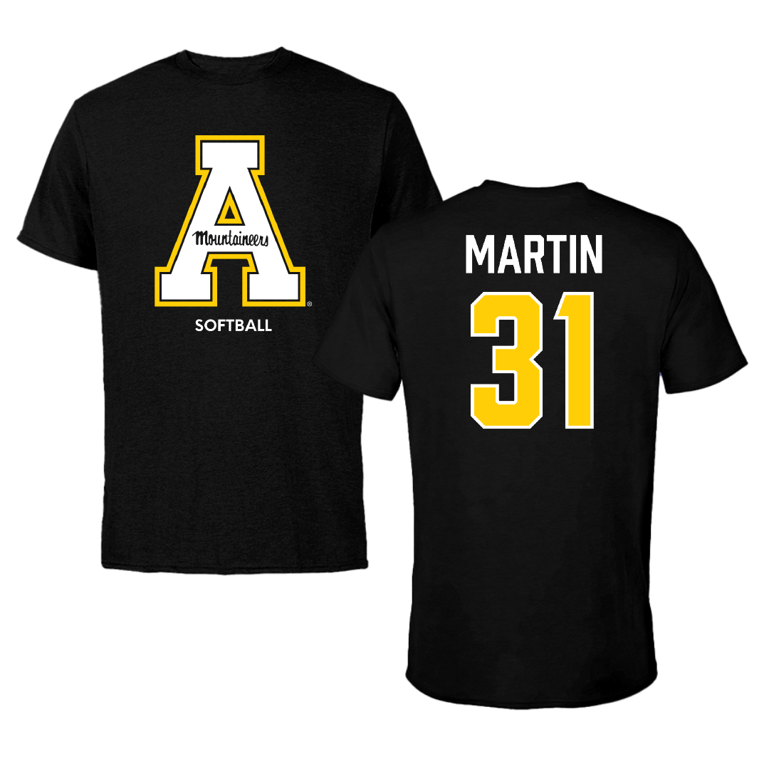 Appalachian State University Softball Black Tee - #31 Sidney Martin