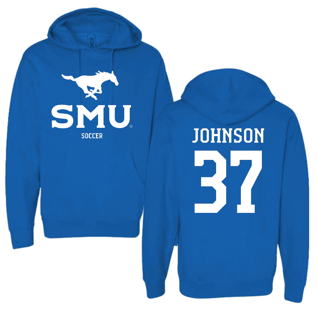 Southern Methodist University Soccer (M) Blue Hoodie - #37 Chance Johnson