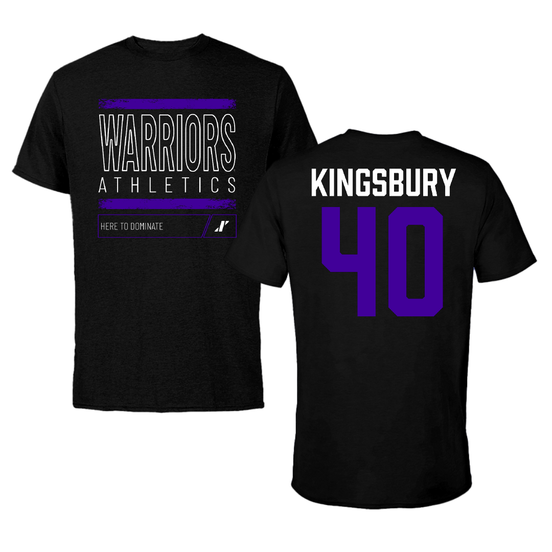 Winona State University Football Black Dominate Performance Tee - #40 Ben Kingsbury