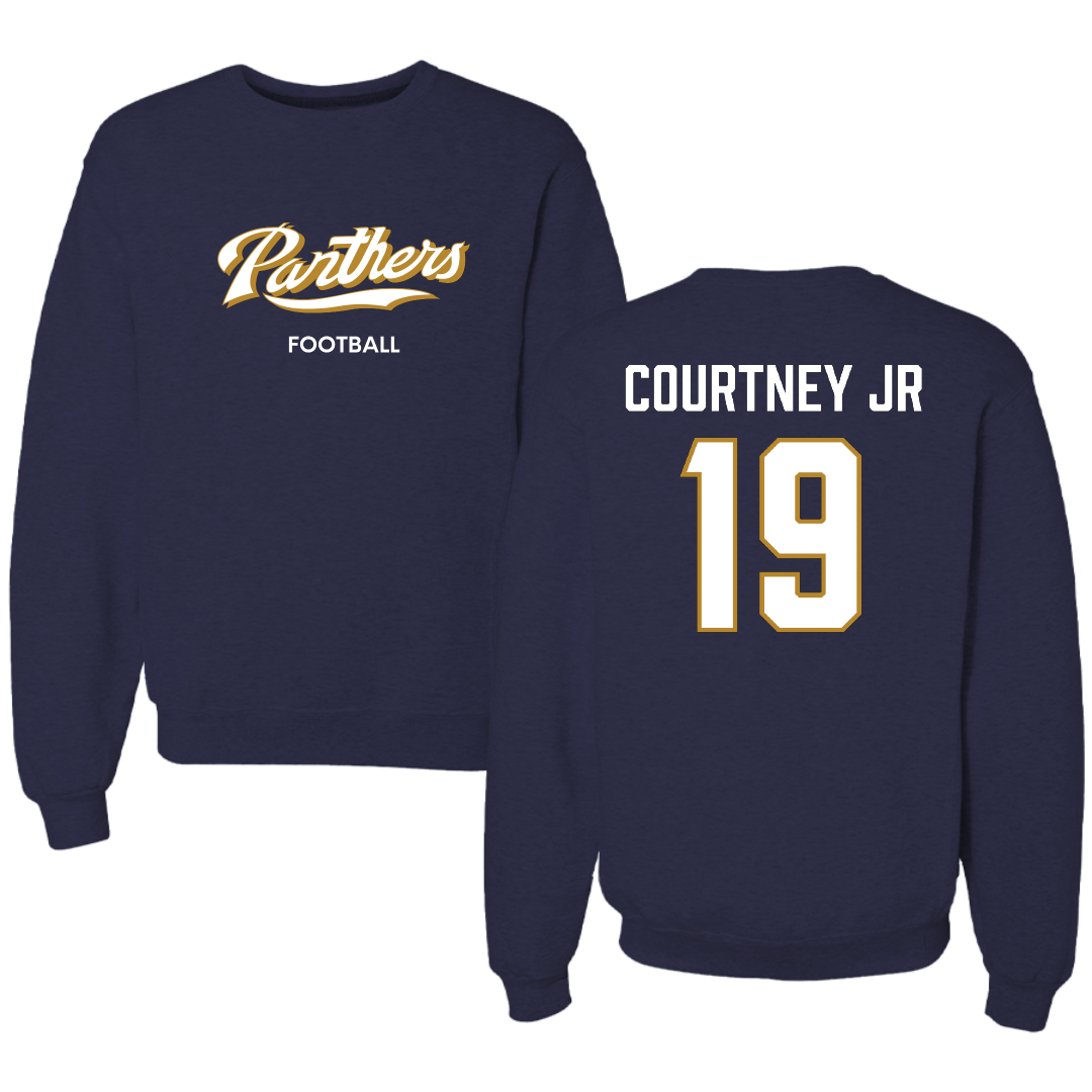 Florida International University Football Navy Panthers Crewneck - #19 Percy Courtney Jr