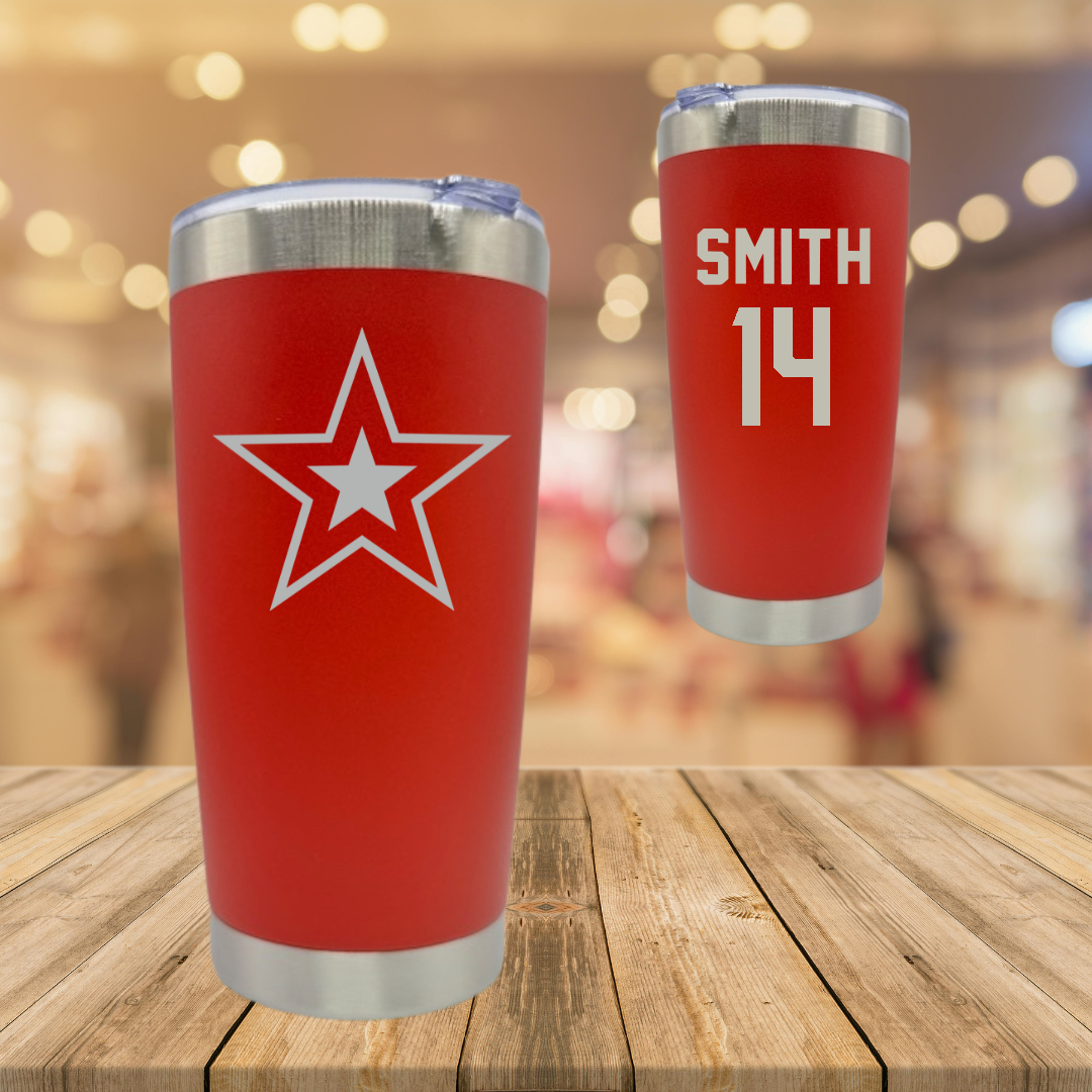 Robert Morris University Football Red Stainless Steel Tumbler - #14 Zin'tayvious Smith
