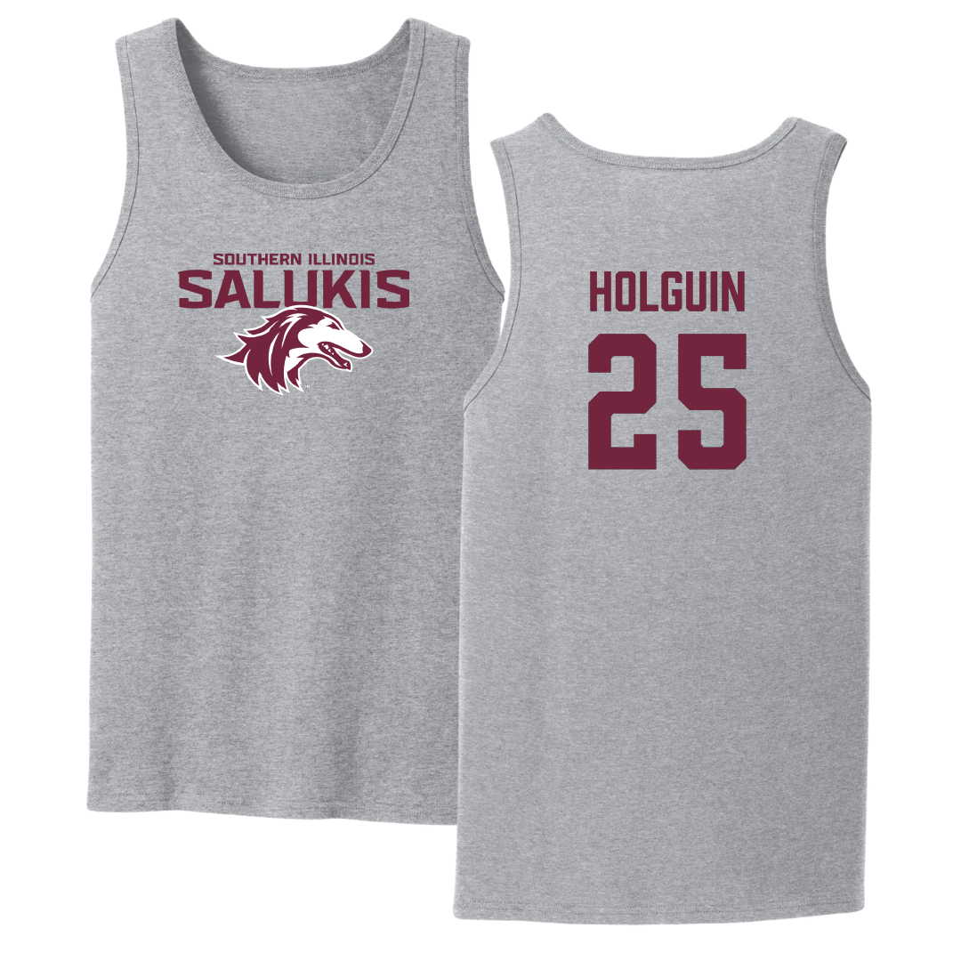 Southern Illinois University at Carbondale Baseball Sport Gray Tank Top - #25 Al Holguin