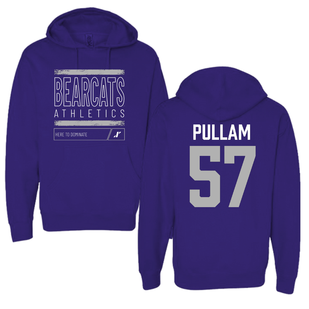 Southwest Baptist University Football Purple Dominate Hoodie - #57 Landon Pullam