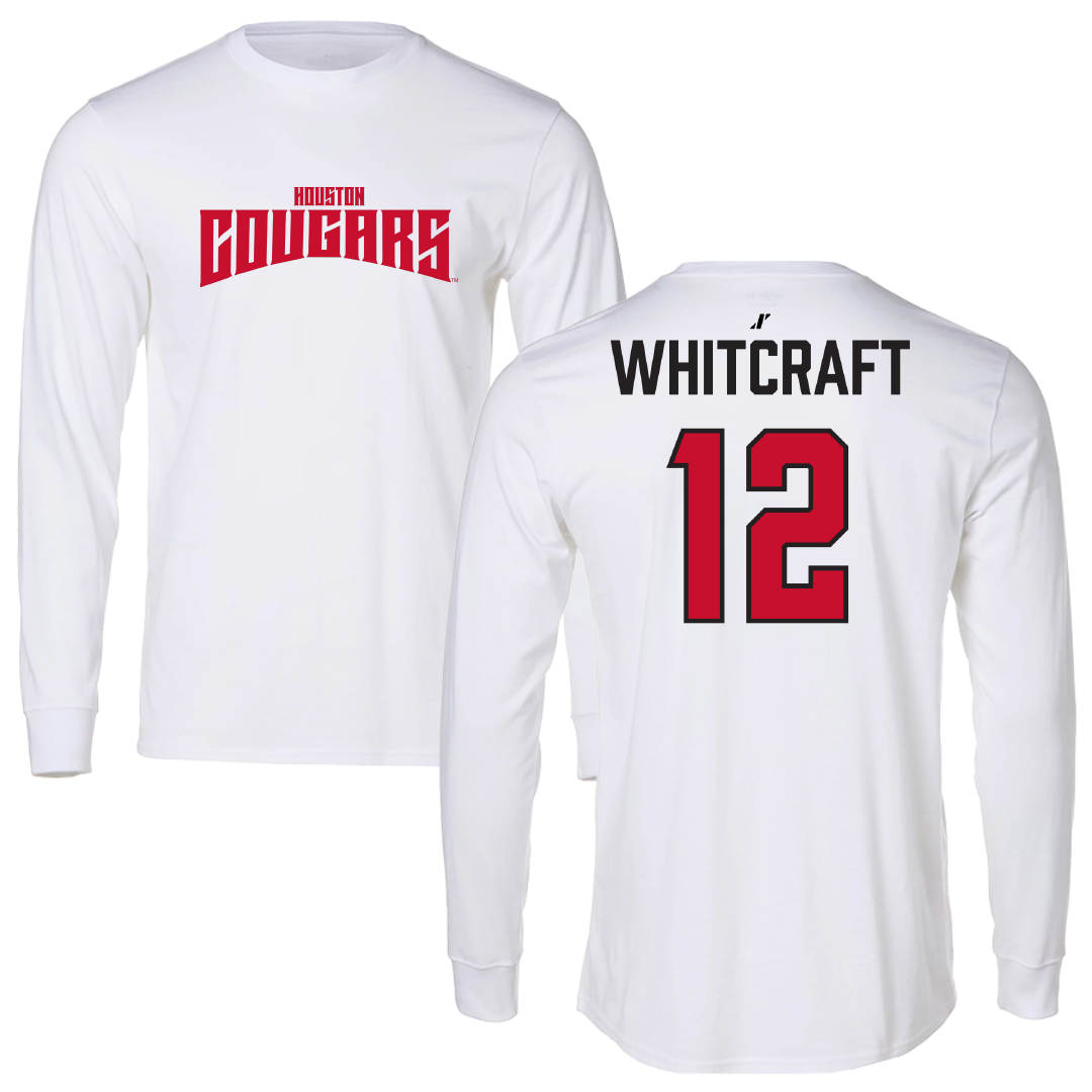 University of Houston Soccer White Classic Performance Long Sleeve - #12 Alex Whitcraft
