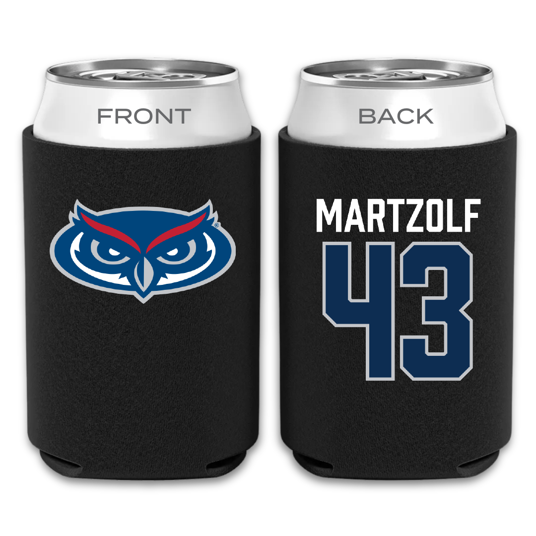 Florida Atlantic University Baseball Black Can Cooler - #43 Max Martzolf