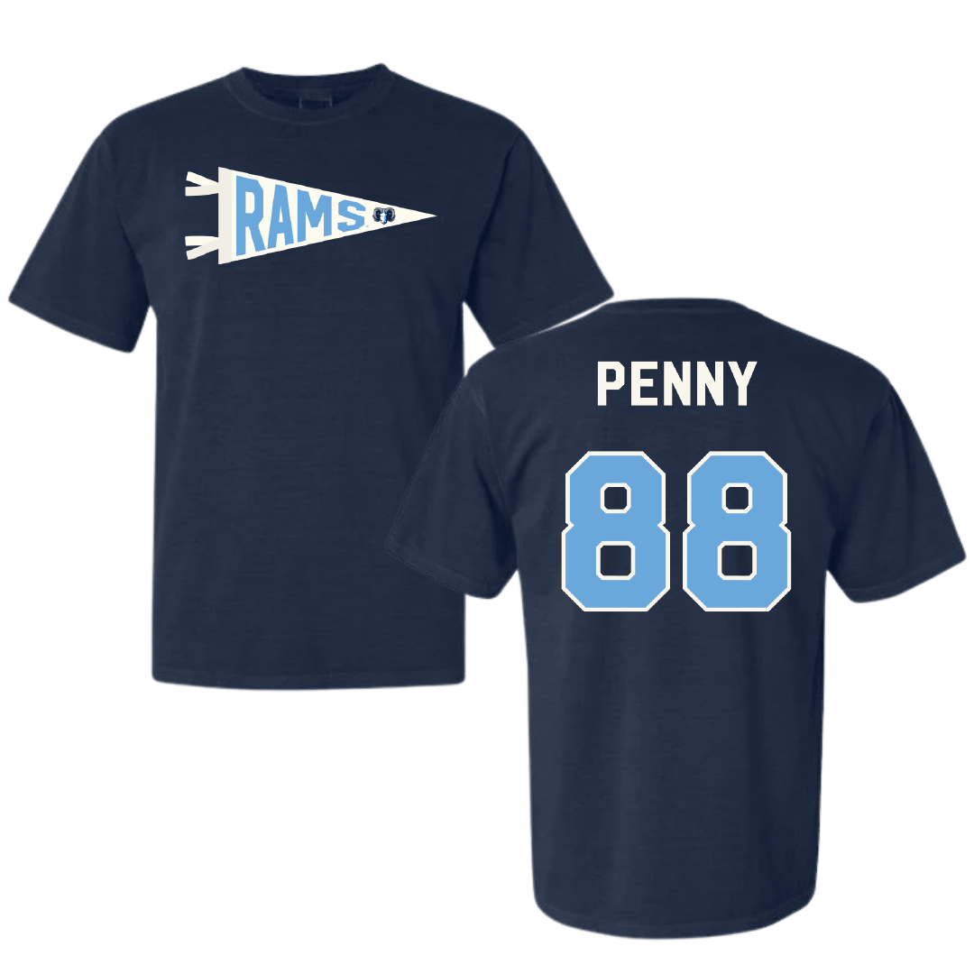University of Rhode Island Soccer Navy Pennant Comfort Colors Tee - #88 Cierra Penny