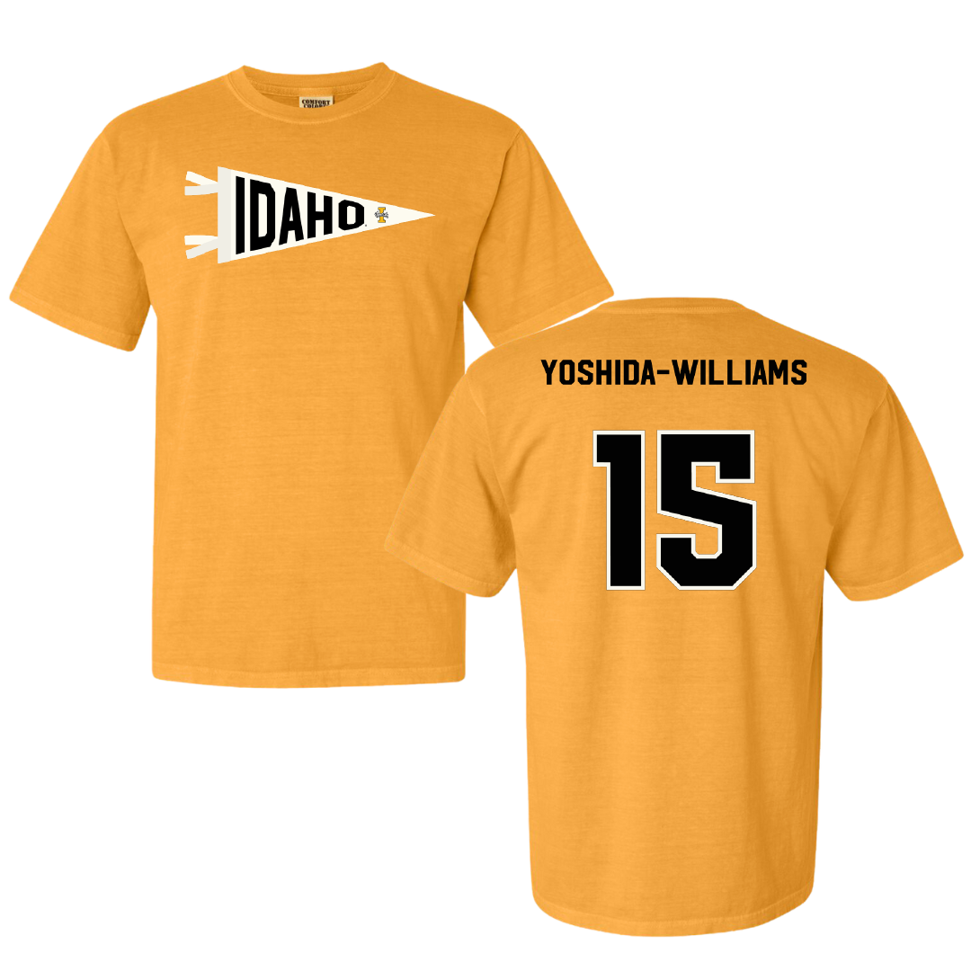 University of Idaho Soccer Gold Pennant Comfort Colors Tee - #15 Karli Yoshida-Williams
