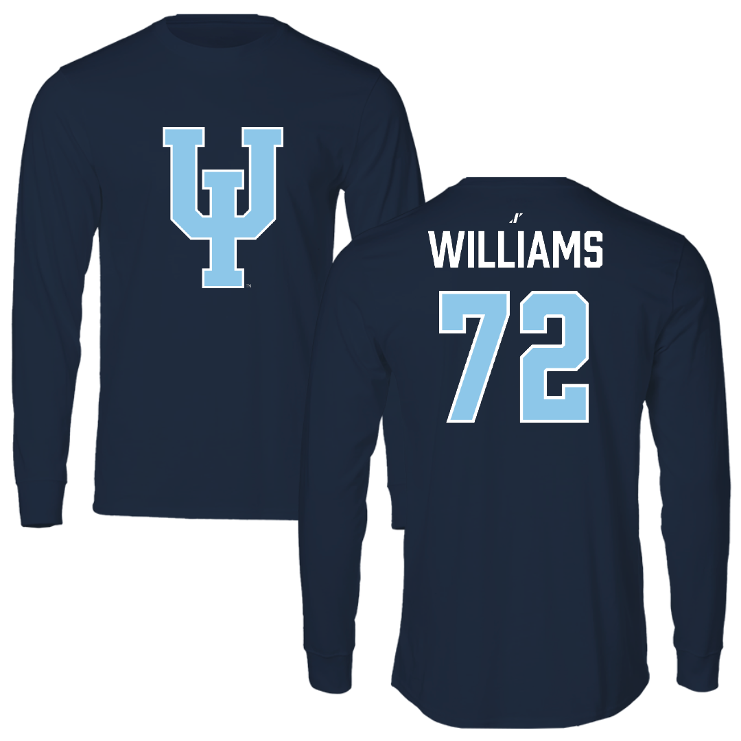 Upper Iowa University Football Navy Performance Long Sleeve - #72 Caleb Williams