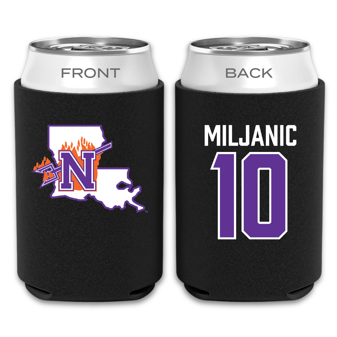 Northwestern State University Basketball Black Can Cooler - #10 Ivona Miljanic