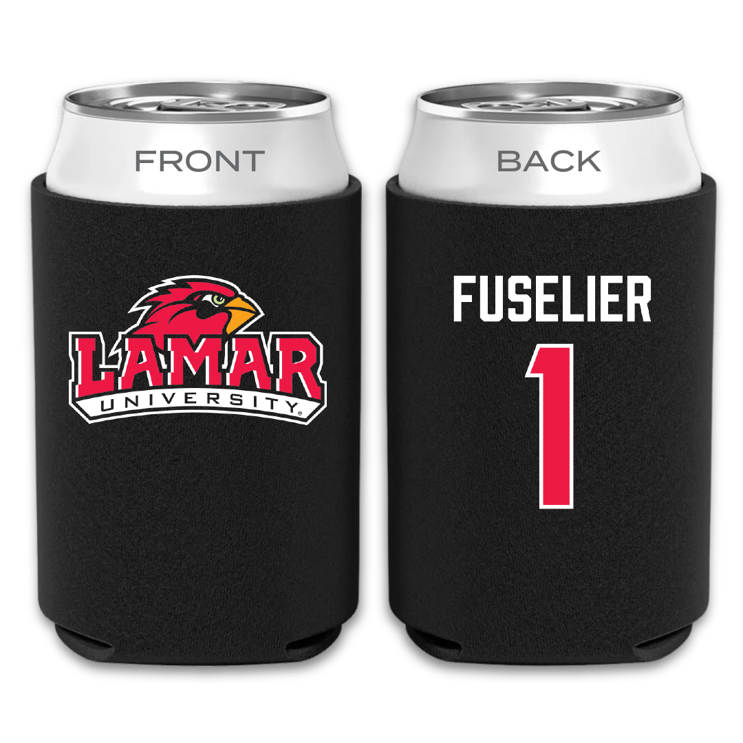 Lamar University Football Black Can Cooler - #1 Kyndon Fuselier