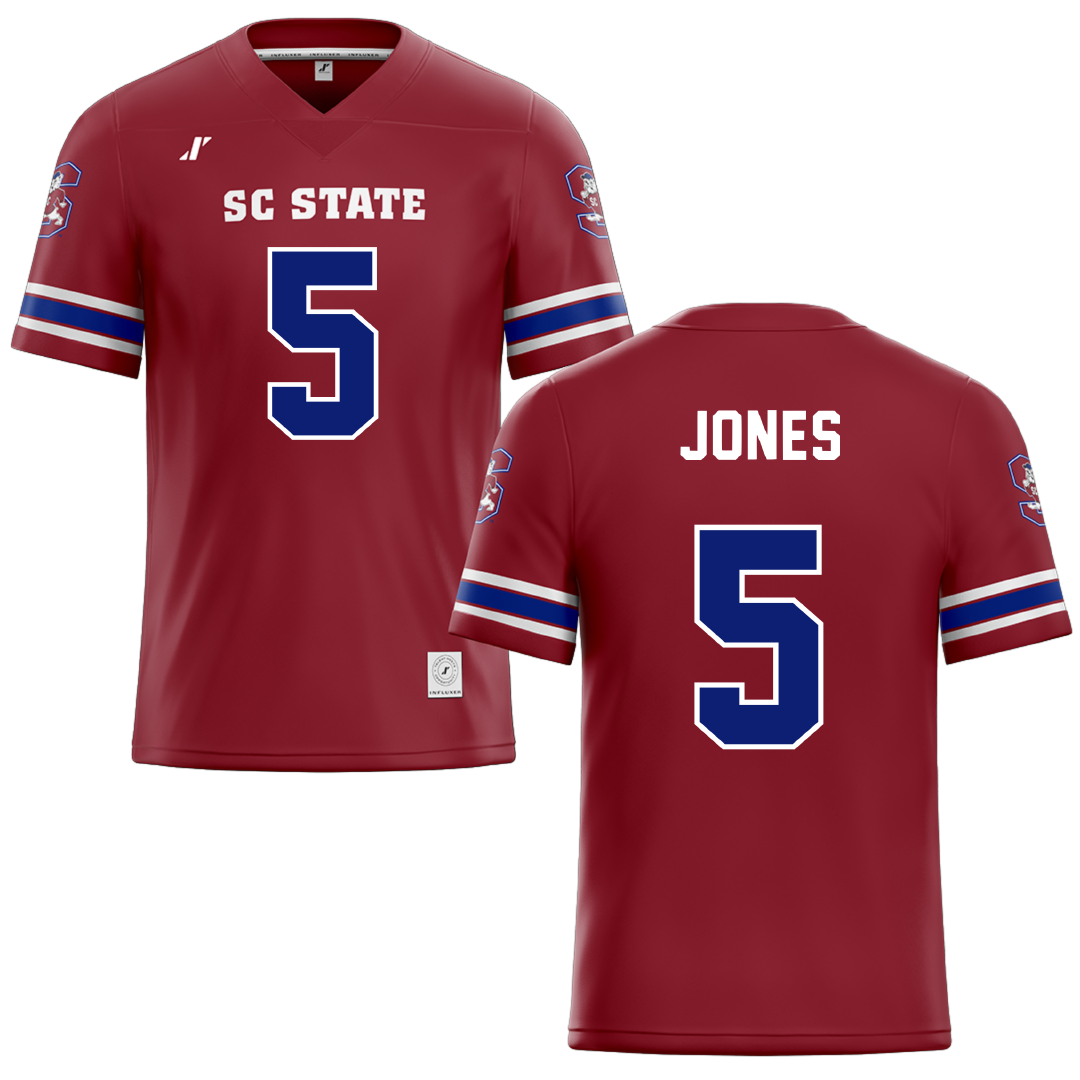 South Carolina State University Red Football Jersey - #5 Tyler Jones