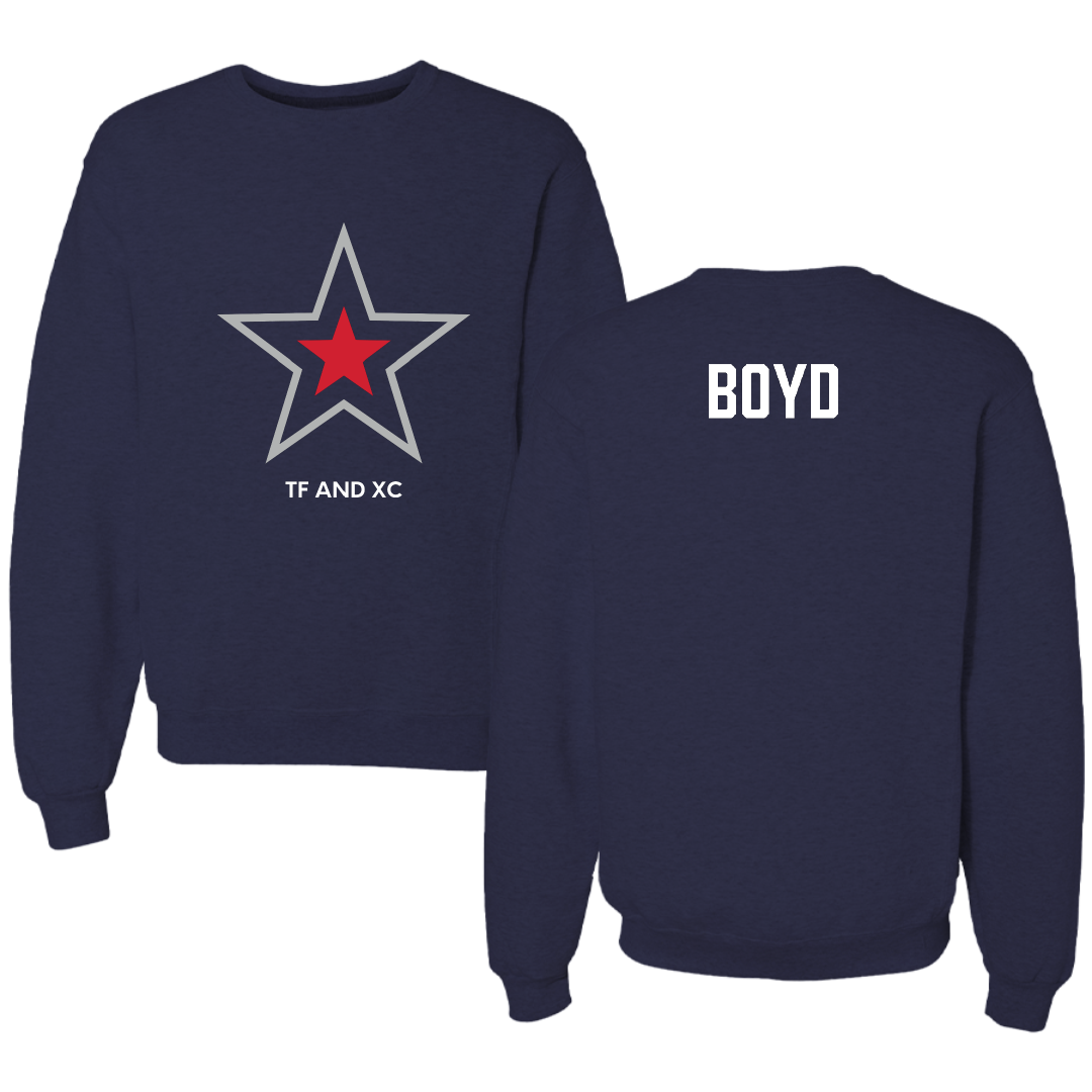 Robert Morris University TF and XC Navy Mascot Crewneck - Brayden Boyd
