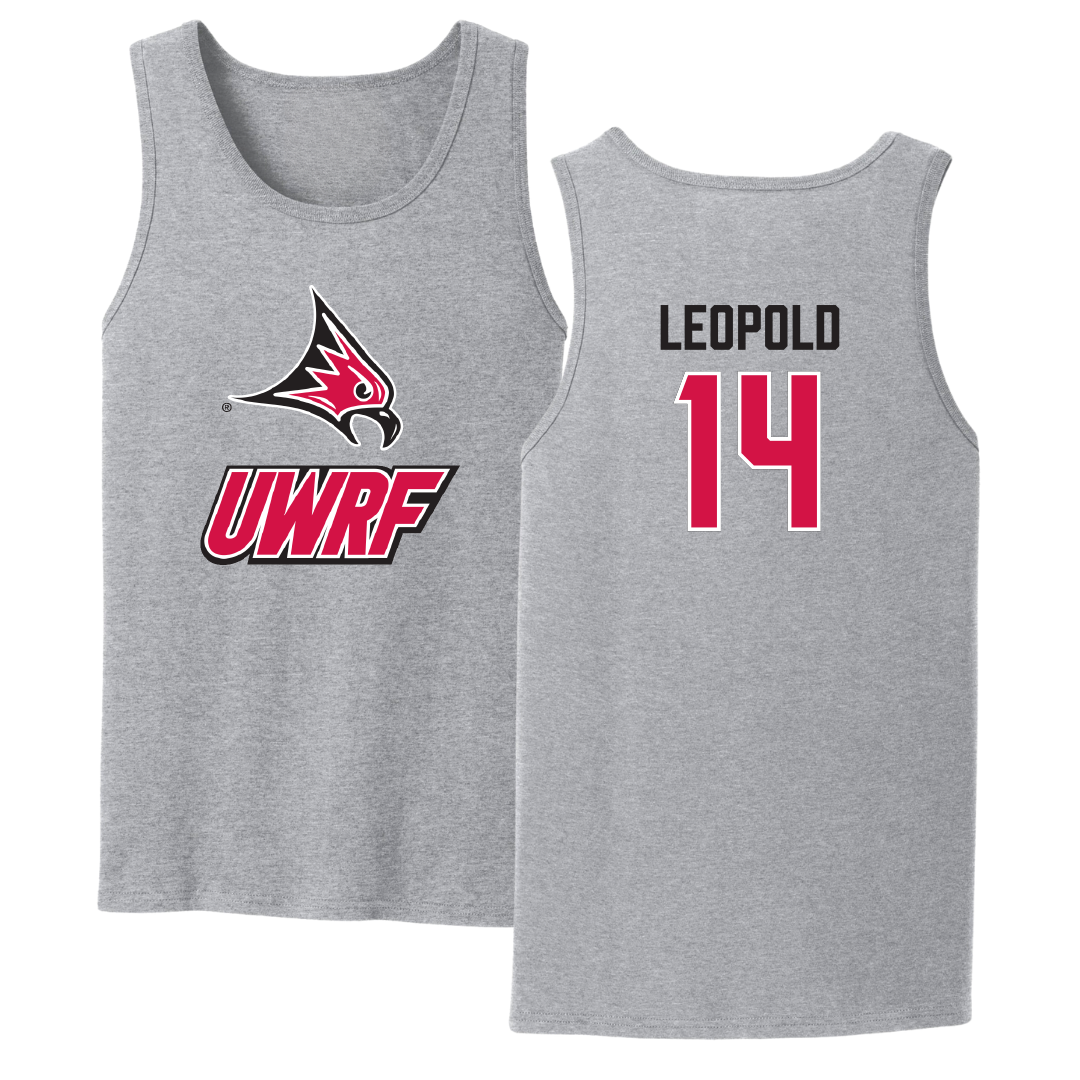 University of Wisconsin-River Falls Basketball Sport Gray Tank Top - #14 Savannah Leopold