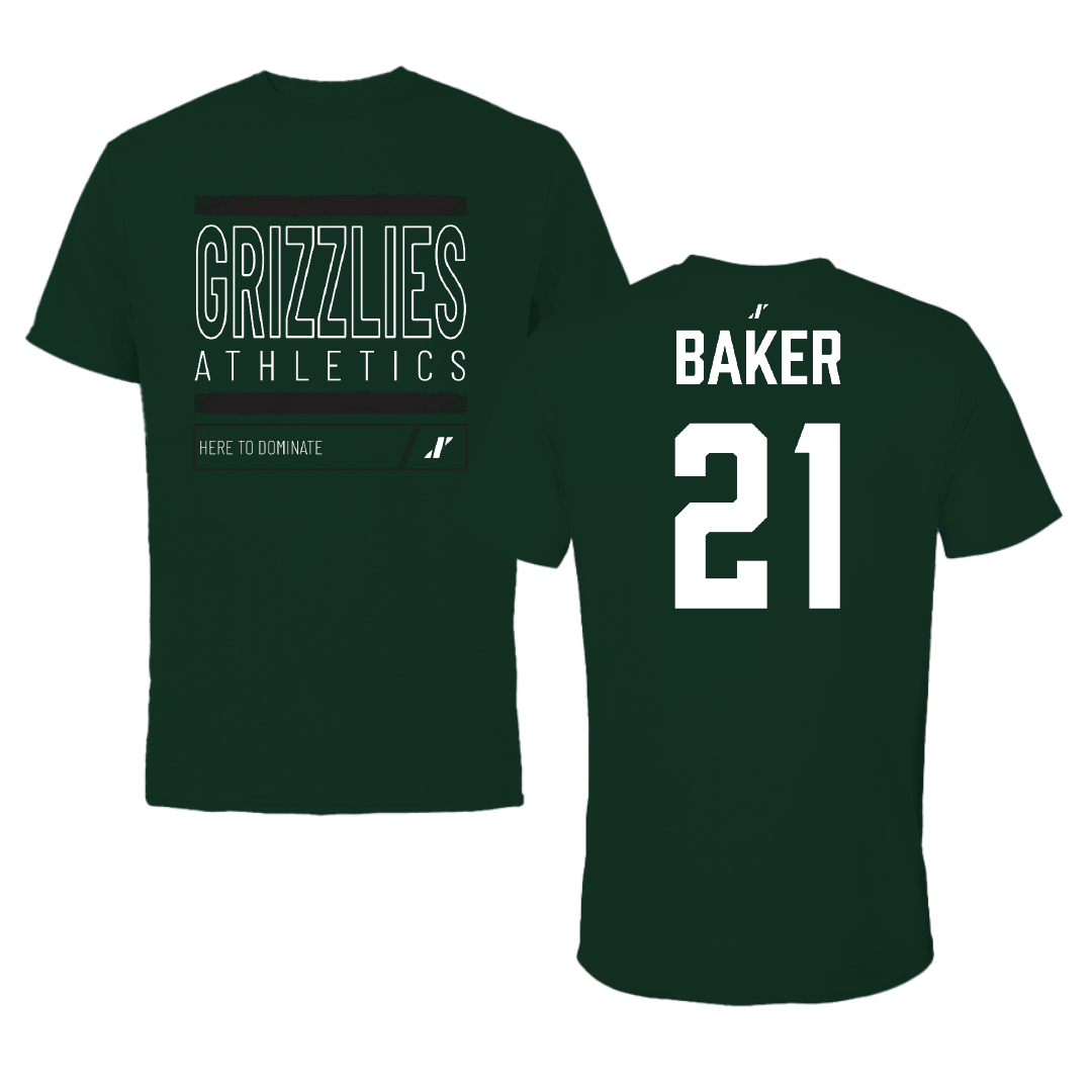 Adams State University Basketball (M) Forest Green Dominate Tee - #21 Dillan Baker