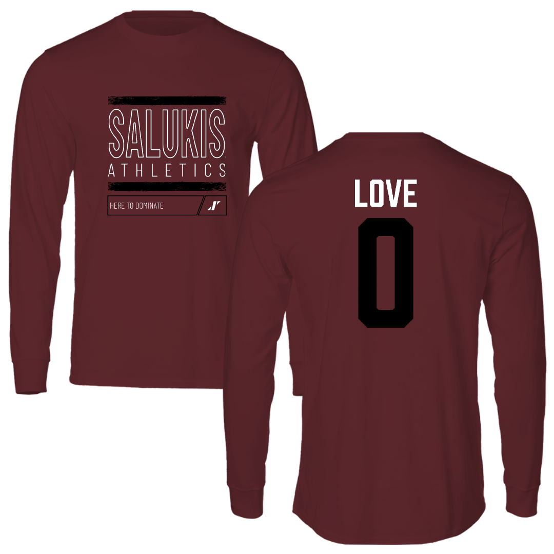 Southern Illinois University at Carbondale Basketball Maroon Dominate Long Sleeve - #0 Quierra Love
