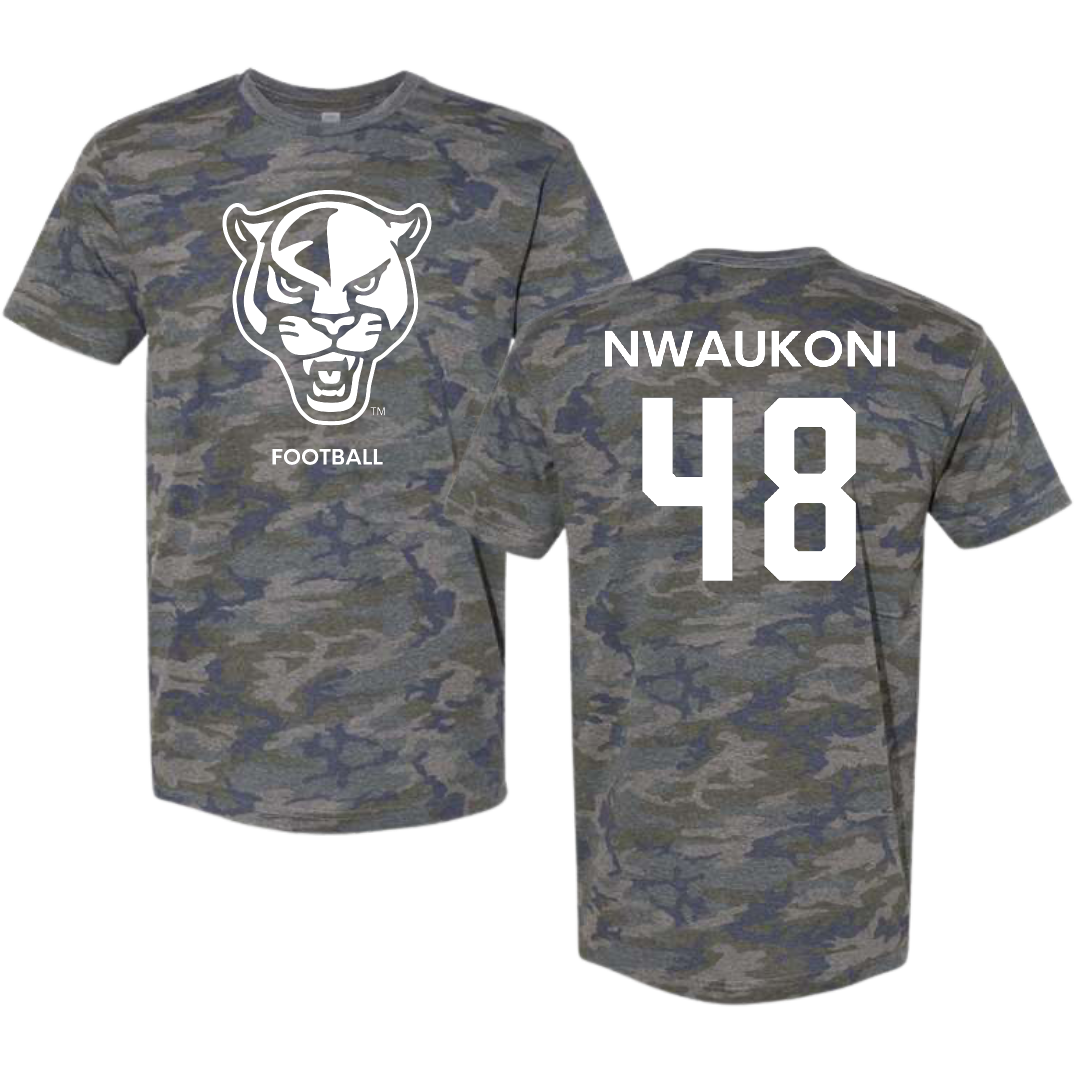Florida International University Football Vintage Camo Tee - #48 Richard Nwaukoni