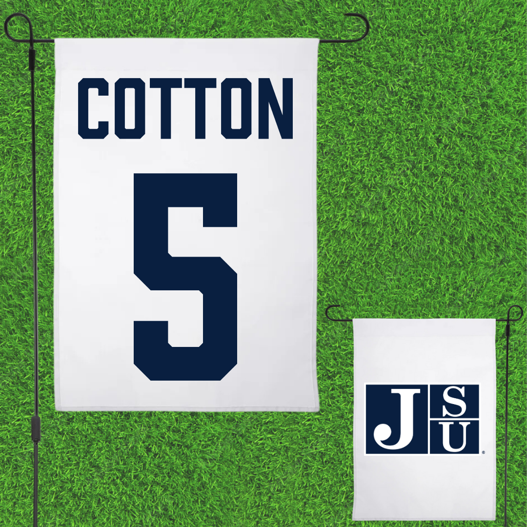 Jackson State University Basketball White Garden Flag - #5 Jaileyah Cotton