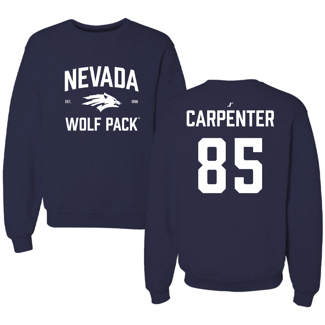 University of Nevada Football Navy General Crewneck - #85 Jett Carpenter