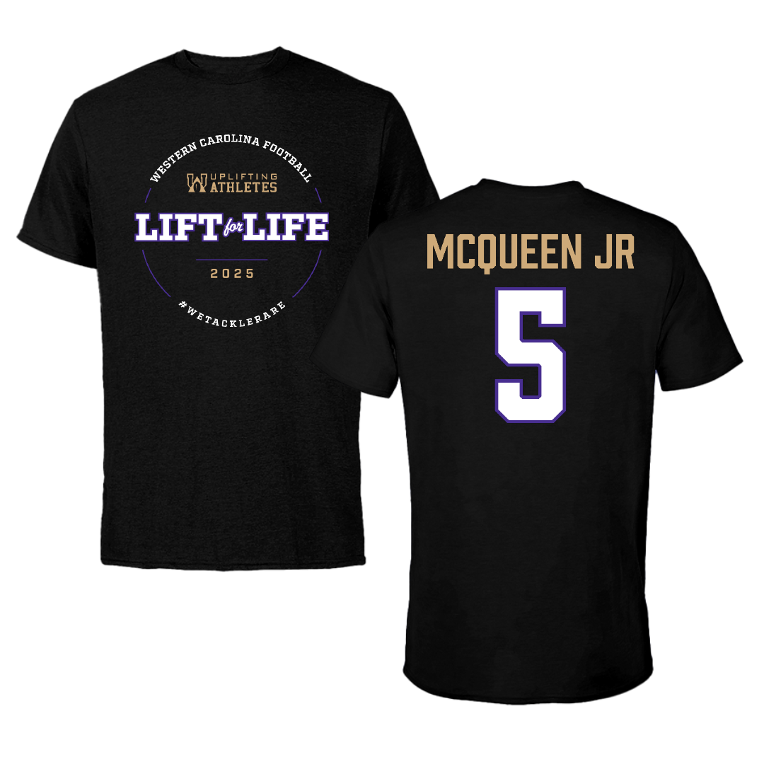 Western Carolina University Football Black Uplifting Athletes Football Performance Tee - #5 Hayward McQueen Jr