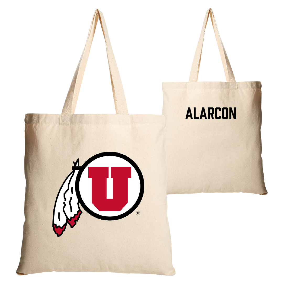 University of Utah Swimming & Diving Tan Canvas Tote Bag - Landon Alarcon