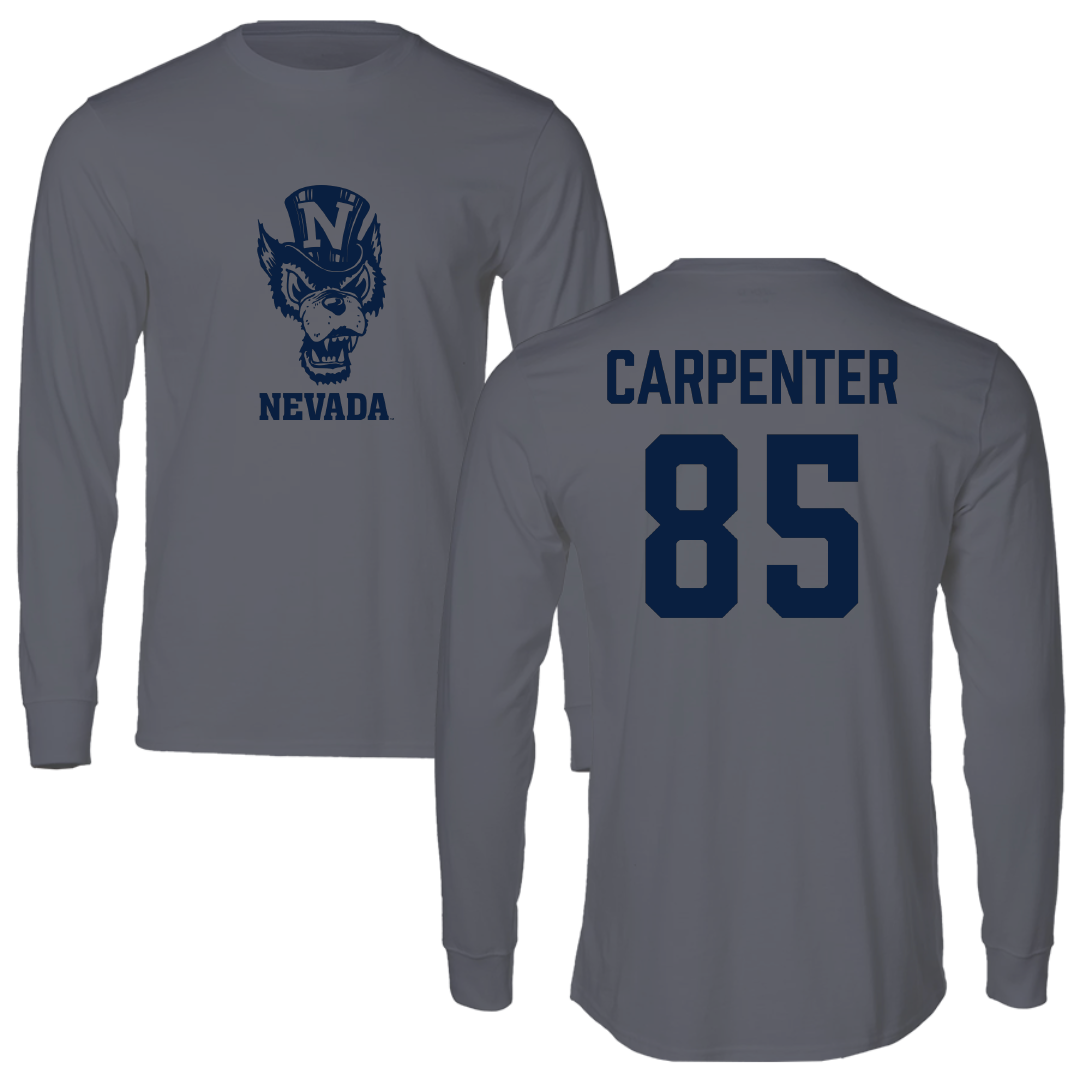 University of Nevada Football Dark Gray Long Sleeve - #85 Jett Carpenter