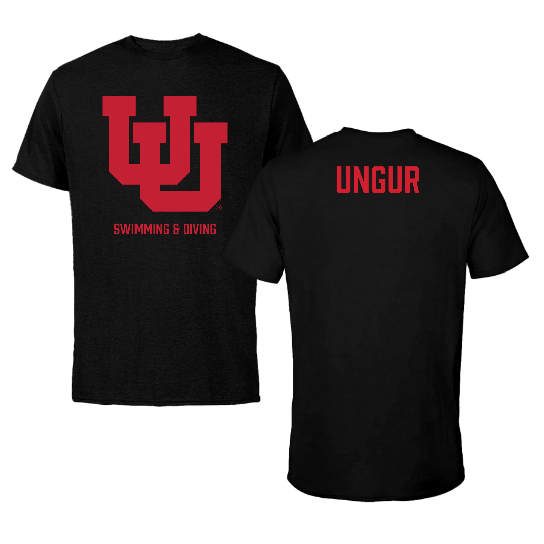 University of Utah Swimming & Diving Black Performance Tee - Andrei Ungur