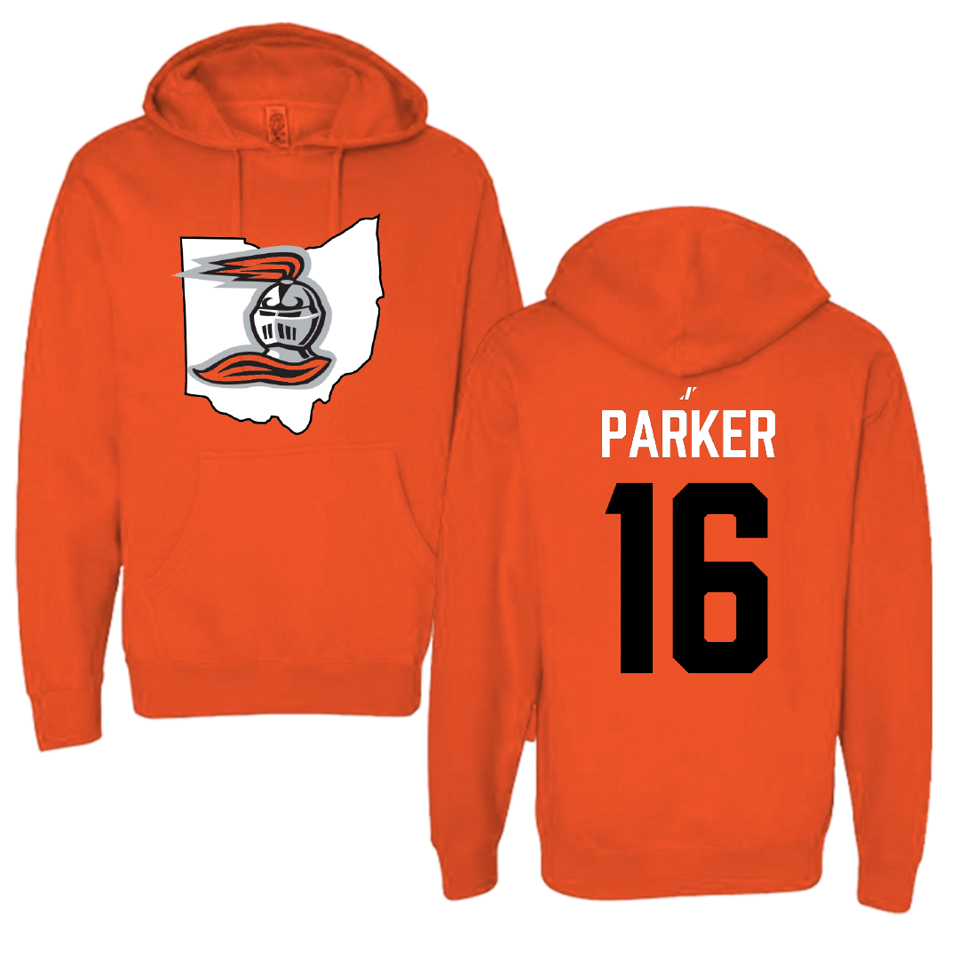 Heidelberg University Lacrosse Orange State Hoodie - #16 Colin Parker