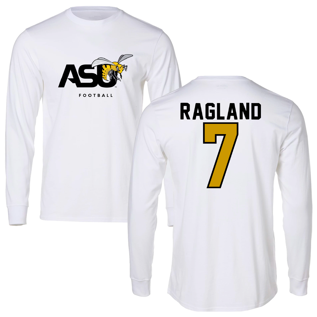 Alabama State University Football White Long Sleeve - #7 Braylen Ragland