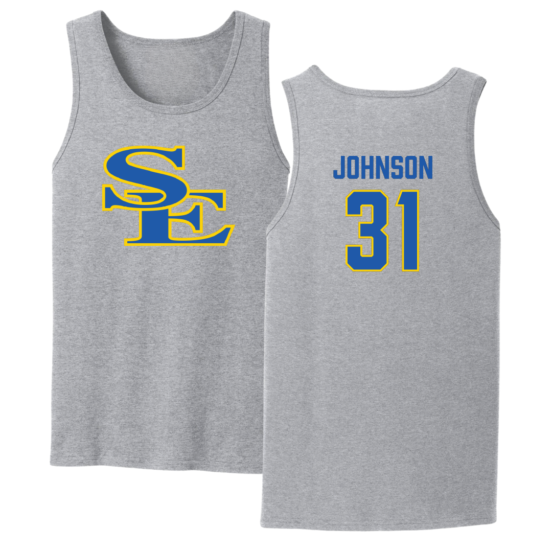 Southeastern Oklahoma State University Baseball Sport Gray Tank Top - #31 Luke Johnson