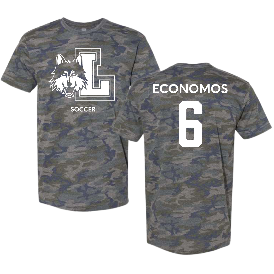 Loyola University-Chicago Soccer (W) Vintage Camo Tee - #6 Meghan Economos