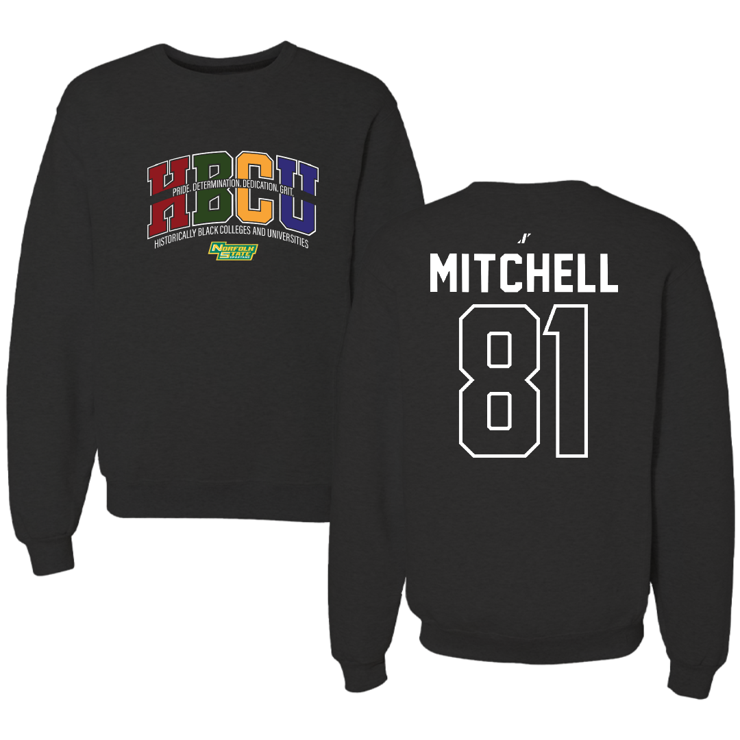 Norfolk State University Football Black HBCU Crewneck - #81 Elyjah Mitchell