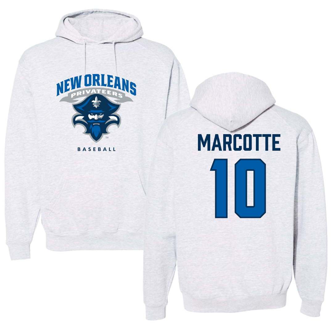 University of New Orleans Baseball Gray Hoodie - #10 Riley Marcotte