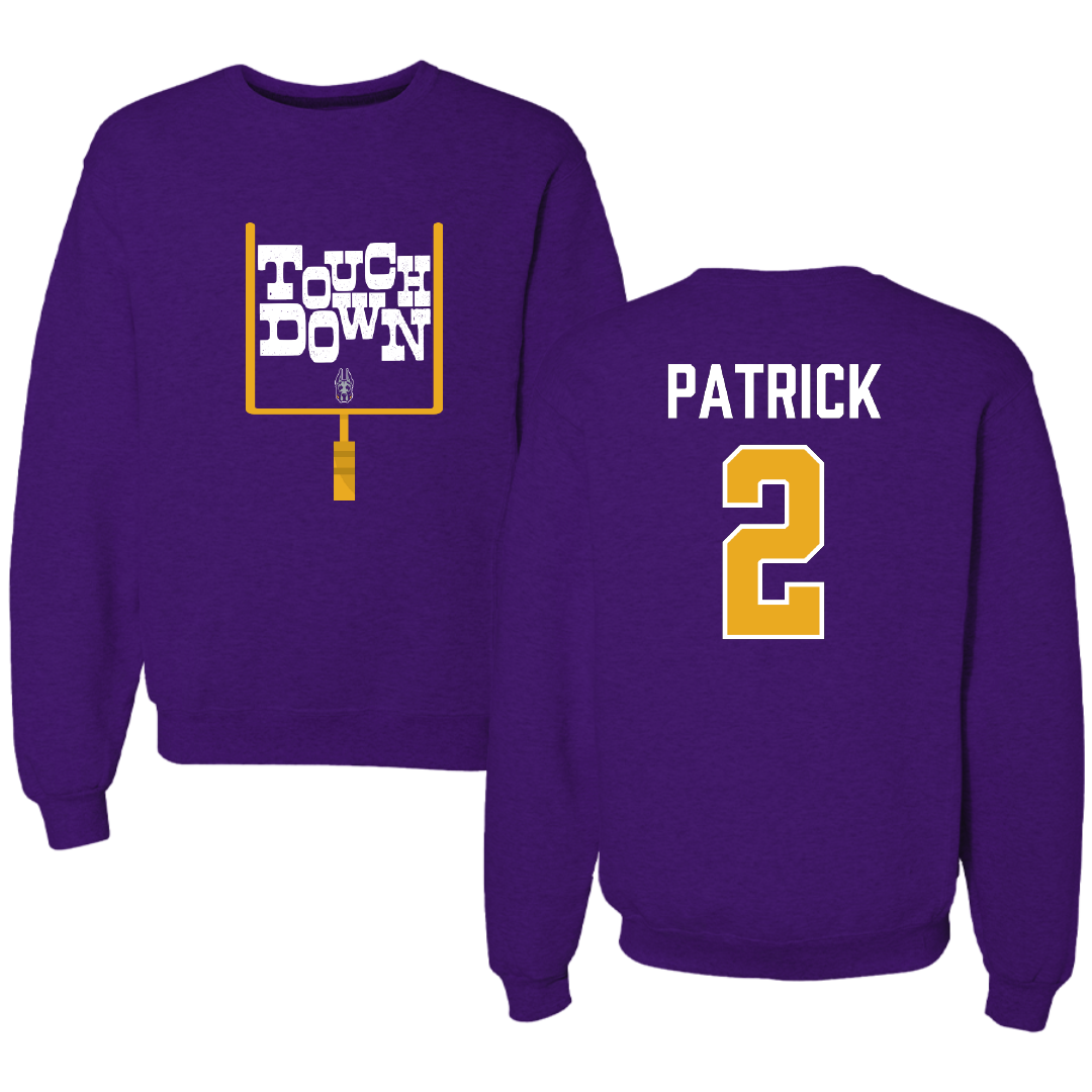 University at Albany Football Purple Touchdown Crewneck - #2 Denzel Patrick