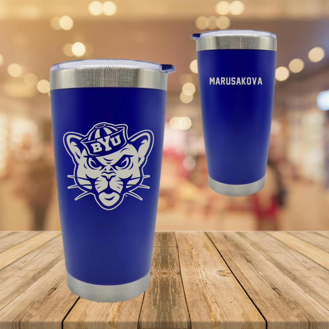 Brigham Young University Swimming & Diving Blue Stainless Steel Tumbler - Emma Marusakova