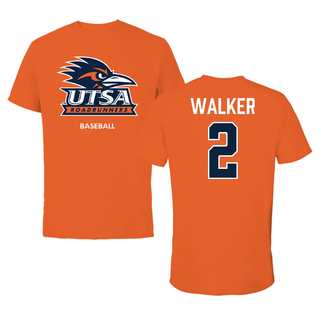 University of Texas at San Antonio Baseball Orange Performance Tee - #2 Isaiah Walker