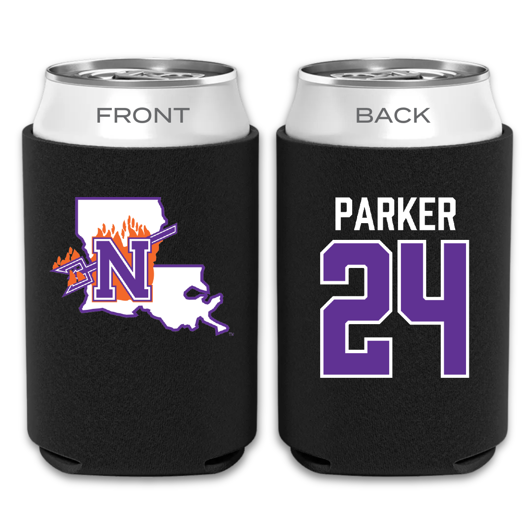 Northwestern State University Softball Black Can Cooler - #24 Haley Parker