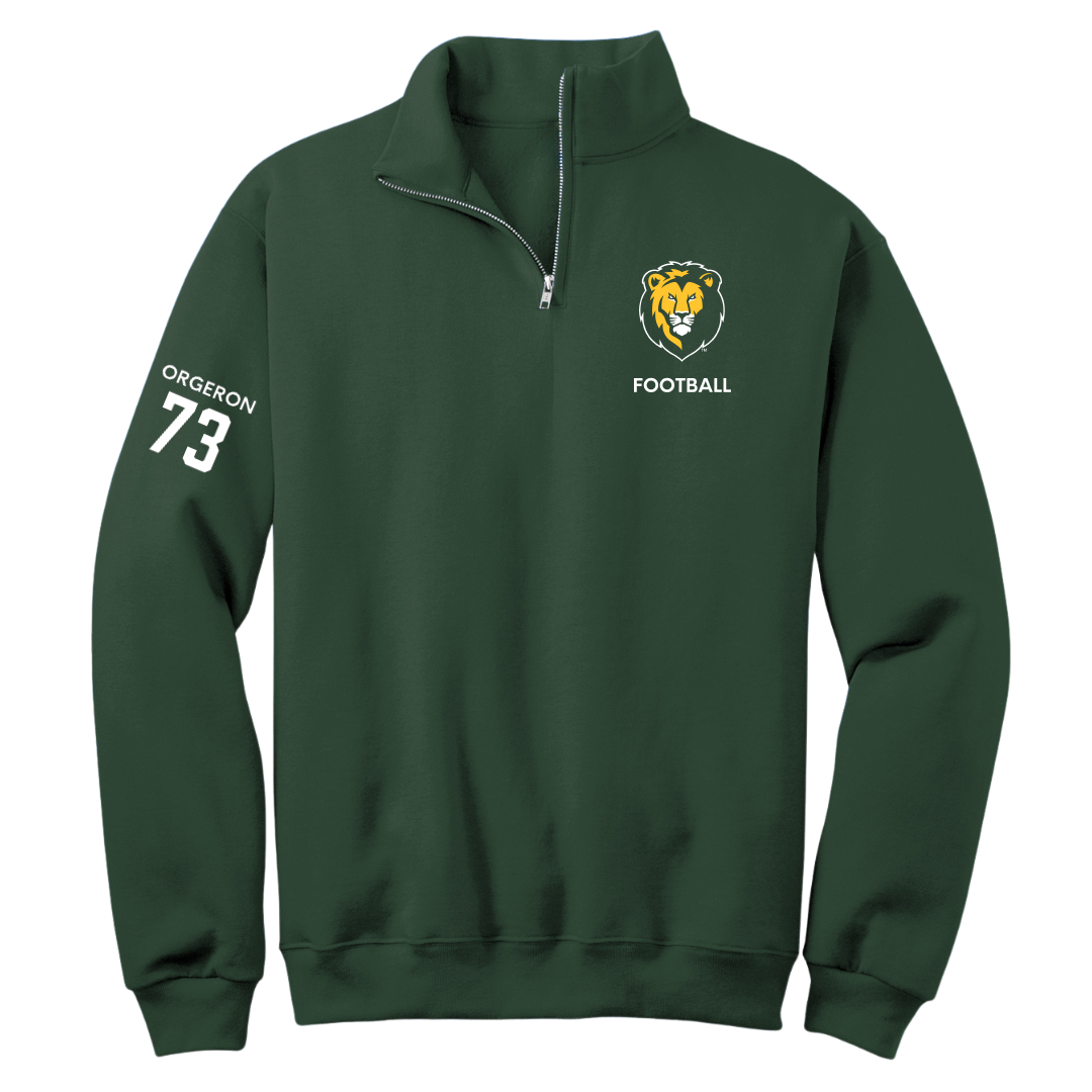 Southeastern Louisiana University Football Forest Green Quarter-Zip - #73 Jhy Orgeron
