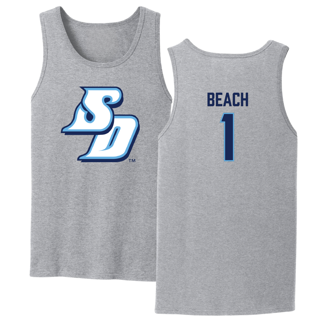 University of San Diego Volleyball Sport Gray Tank Top - #1 Neomi Beach